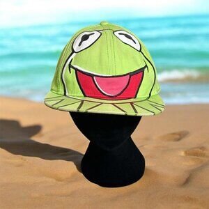 Muppets Smiling Kermit the Frog Green Fitted Hat Sesame Street